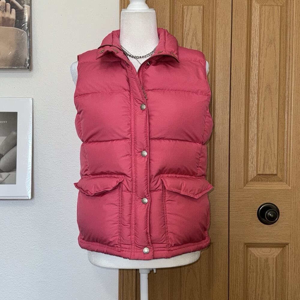 J. Crew Down Puffer Vest Women’s Size S/M Pink Preppy Casual Layering Winter